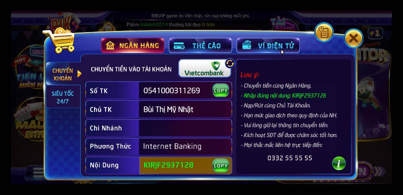 Tốc độ giao dịch nhanh chóng tại cổng game Rikvip