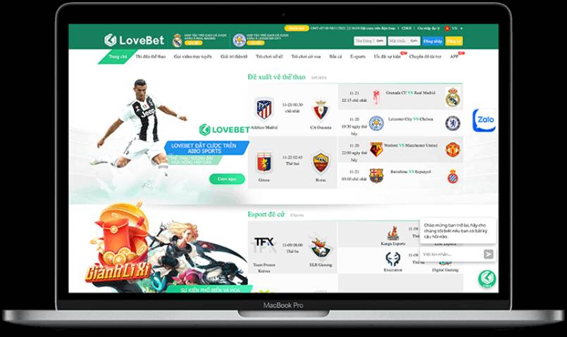 giao diện pc của lovebet