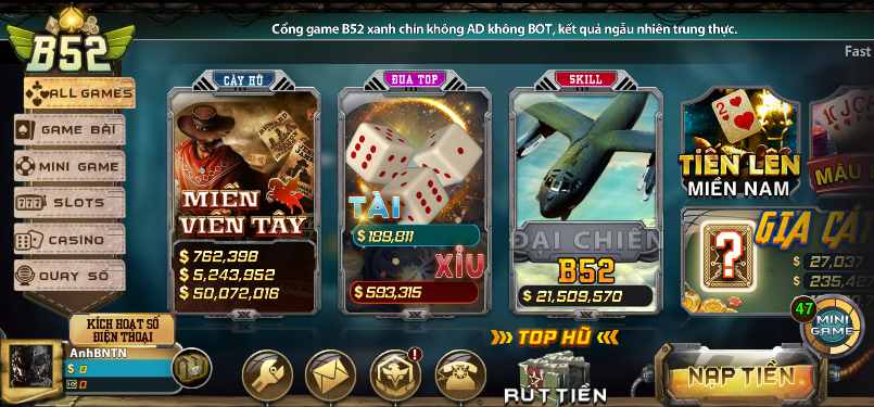 B52 là thể loại game bài đổi thưởng được xuất hiện trên thị trường vào năm 2019