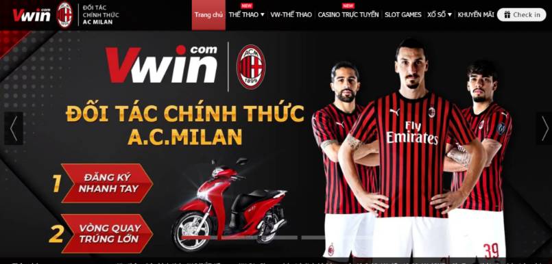 VWin đối tác của A.C.Milan